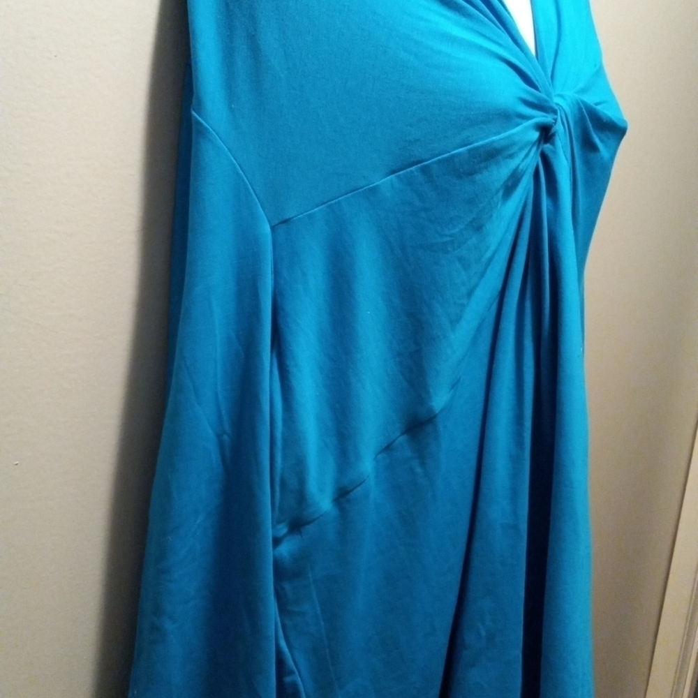 IMAN  Twisted Knot Front Tunic Plus Size 3X Teal, NWT - Picture 2 of 6